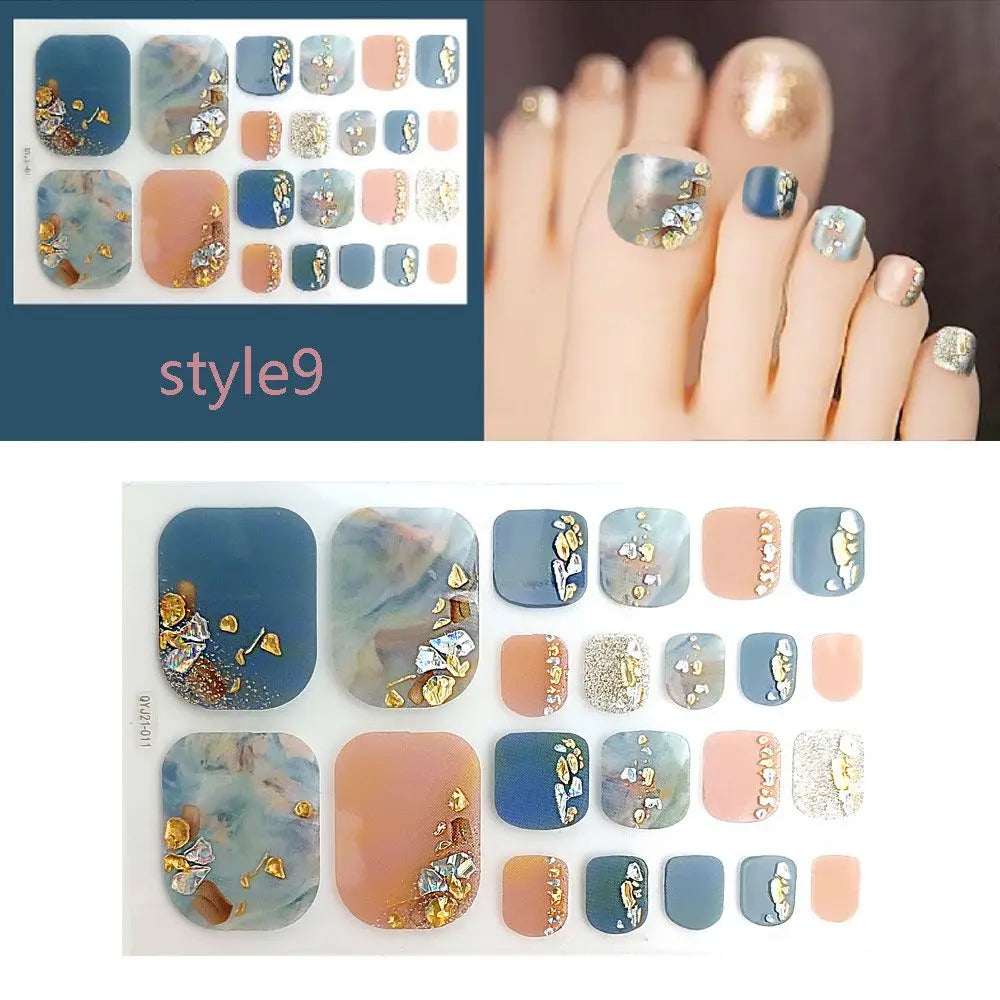 Beauty & Health False Nails Stripe Self-adhesive Waterproof Foot Decorations Manicure Decals Fresh Style Toe Nail Stickers