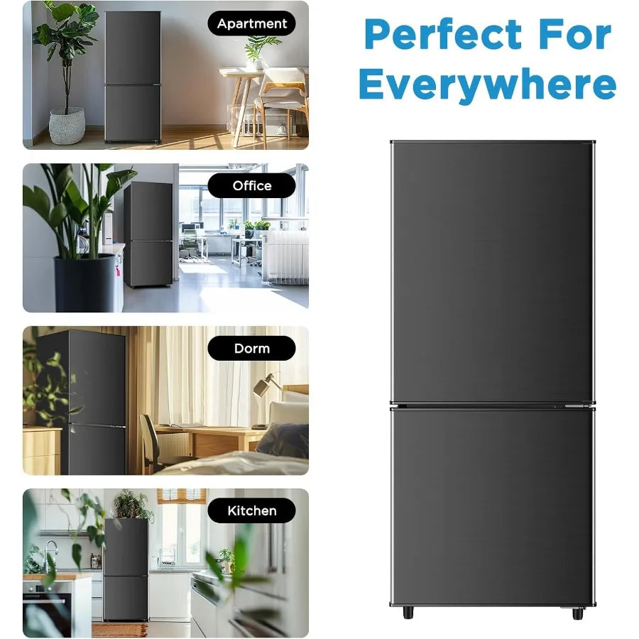 4.0 Cu.Ft Compact Mini Fridge with Bottom Freezer and Two Doors Energy-Efficient Small Refrigerator with Freezer for Bedroom Of