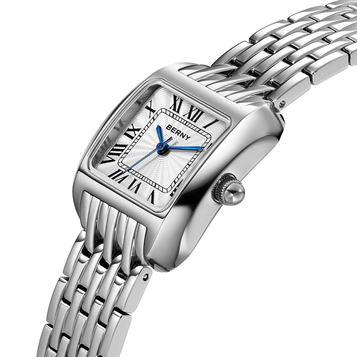 BERNY Luxury Brand Woman Watch New In High Quality S/S Square Ladies Quartz Watches Fashion Elegant Business Wristwatch