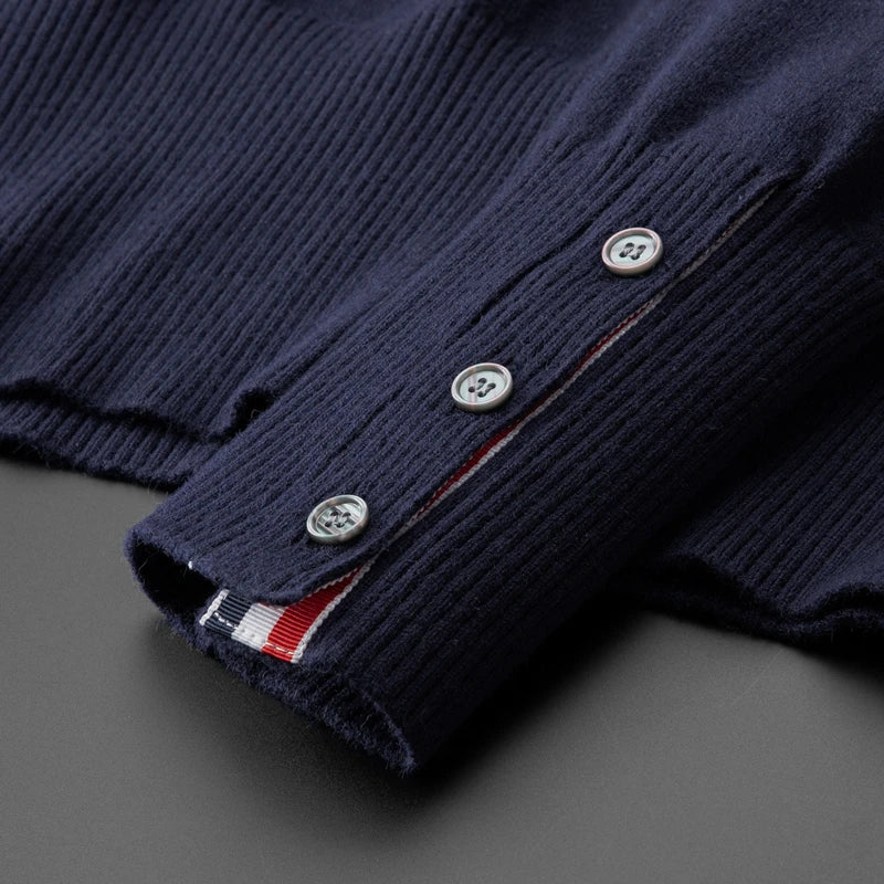 High end luxury brand sweater men personality trend ribbon striped round neck Knitwear autumn and winter Korean casual pullover