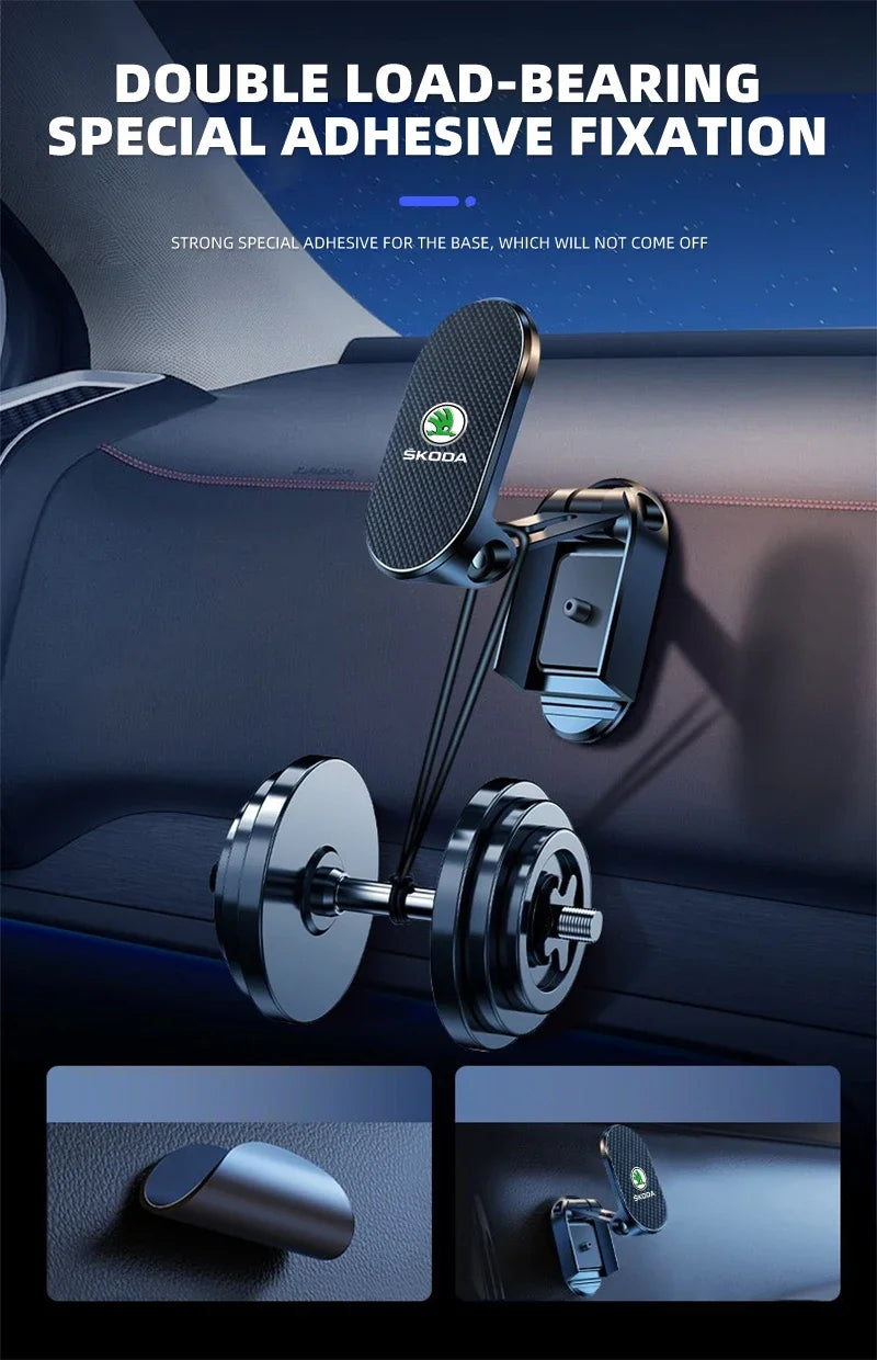 Magnetic Car Phone Holder Foldable Phone Stand For Skoda Octavia MK2 MK1 2 3 A5 A7 A8 Fabia Karoq Superb Rapid Kamiq Scala