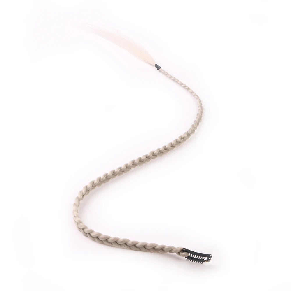 Synthetic 5 Pcs/Lot Clip-in Extensions For Women Ponytail Rainbow Braid Hair Extension 22'' Ombre Hairpiece Box Braid With Clip