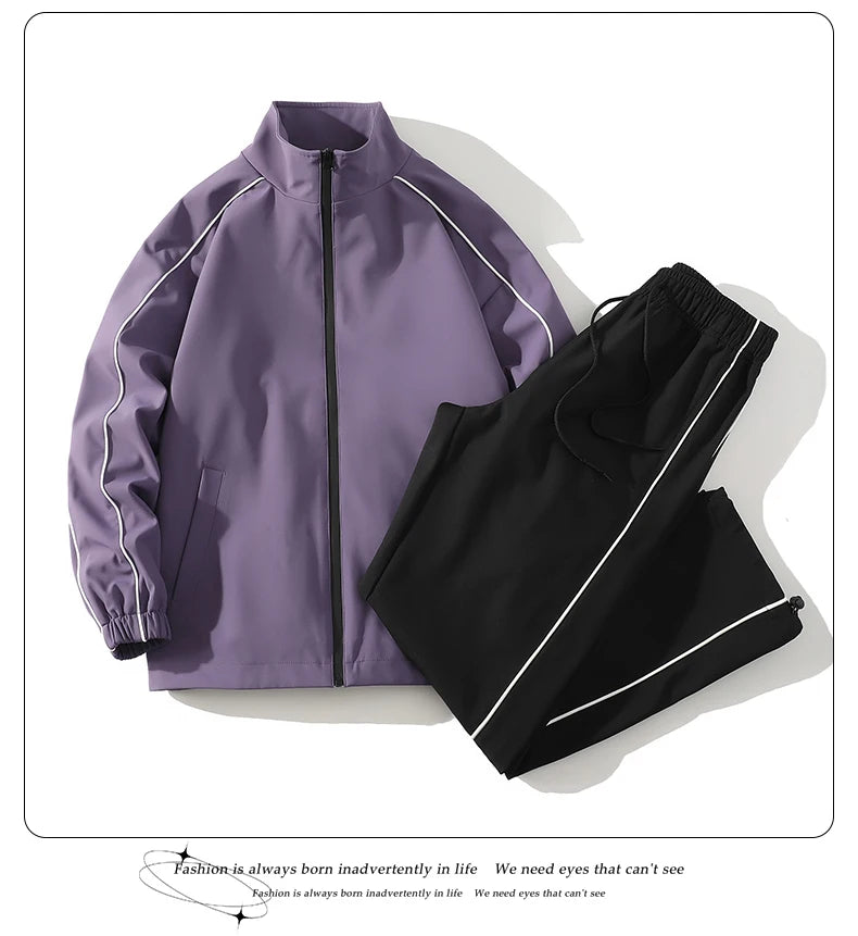 Men's Tracksuit Spring/autumn Man Two-piece Set Sweat Suit Overalls Korean Style Leisure Suit Plus Size Hoodies+Harem Pants