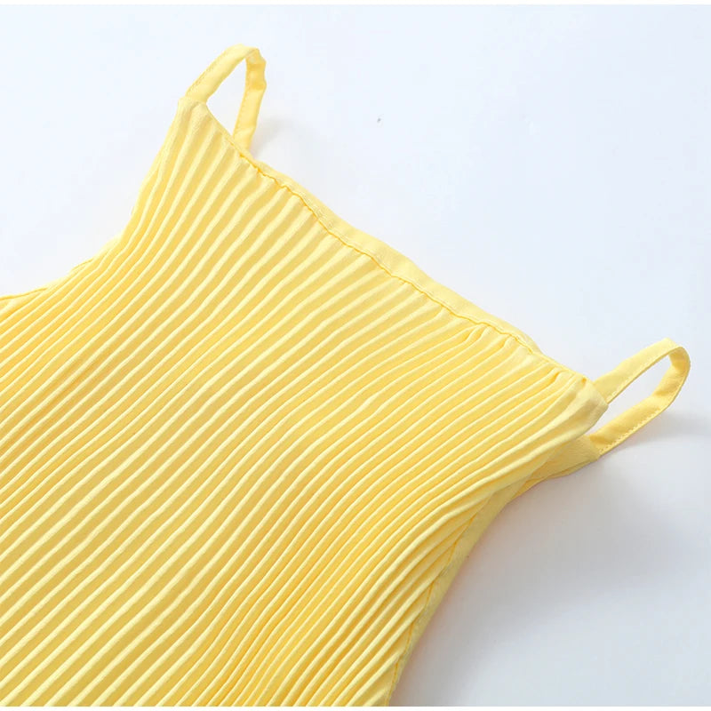 Women Romantic Yellow Halter Maxi Dress Ribbed Knit Ruffled High-slit Slim-fit Vestido 2026 Lady New Spring Trendy Fashion Robes