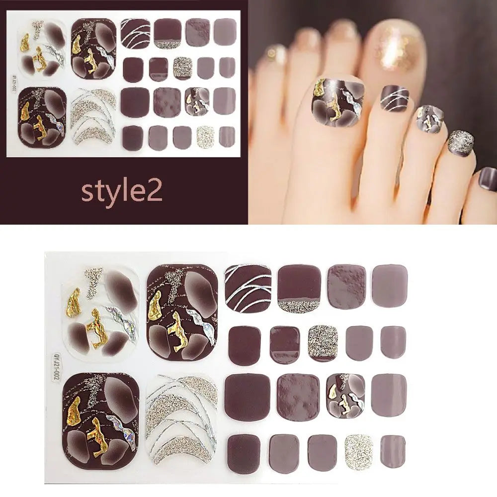 Beauty & Health False Nails Stripe Self-adhesive Waterproof Foot Decorations Manicure Decals Fresh Style Toe Nail Stickers