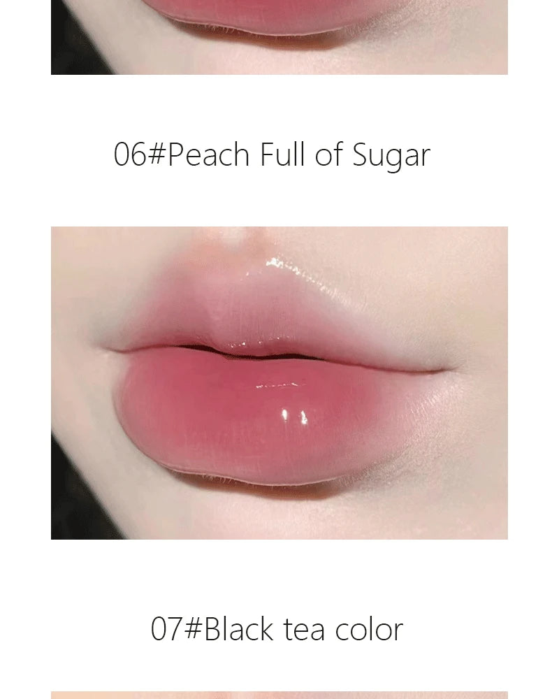Pink Mirror Crystal Lip Gloss Makeup Water Glass Lip Glaze Plumping Waterproof Jelly Lip Tint Lipstick Moisturizing Beauty Lips