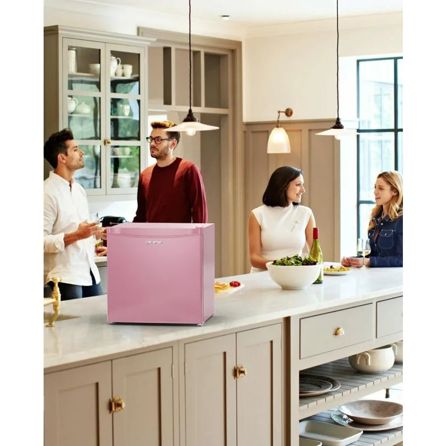 1.7 Cu.ft Mini Fridge with Freezer for Dorm Office Bedroom Adjustable Thermostat Energy Saving Low Noise Compact Single Door Re