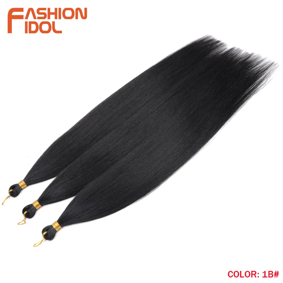 Ariel Straight Hair Bundles Crochet Braids Hair Synthetic 28 Inch 3PCS Braiding Hair Ombre Blonde Yaki Crochet Hair Extensions