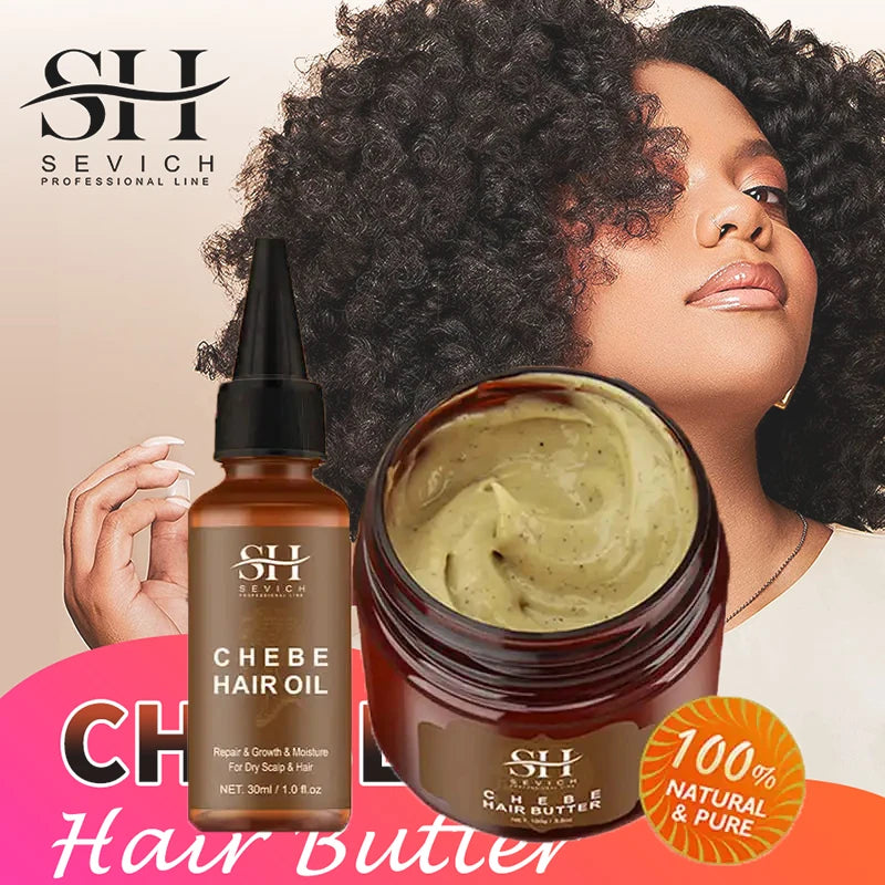 Sevich Chebe Fast Hair Growth Set — Oil 30ml + Mask 100g (Anti-Breakage & Traction Care)