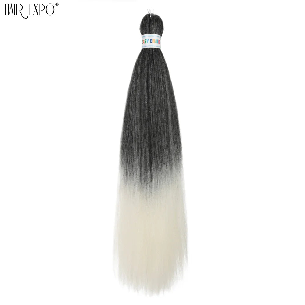 26Inch Easy Braids Hair Synthetic Colourful Pre Stretched Braiding Hair Extensions Jumbo Braids Ombre Yaki Long Straight Hair