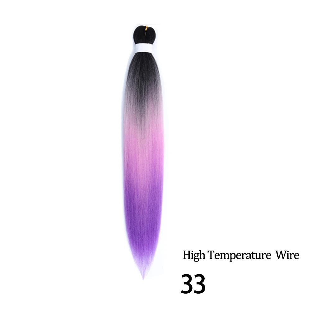 Chorliss Pre-Stretched Jumbo Braids — 24"/26" Synthetic Yaki Ombre (80–90 g, 105 Colors)