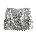 Silver Sequin Skirt Woman High Waist Mini Skirt Woman Fashion Shiny Glitter Elegant Short Skirts For Women Y2k Skirts
