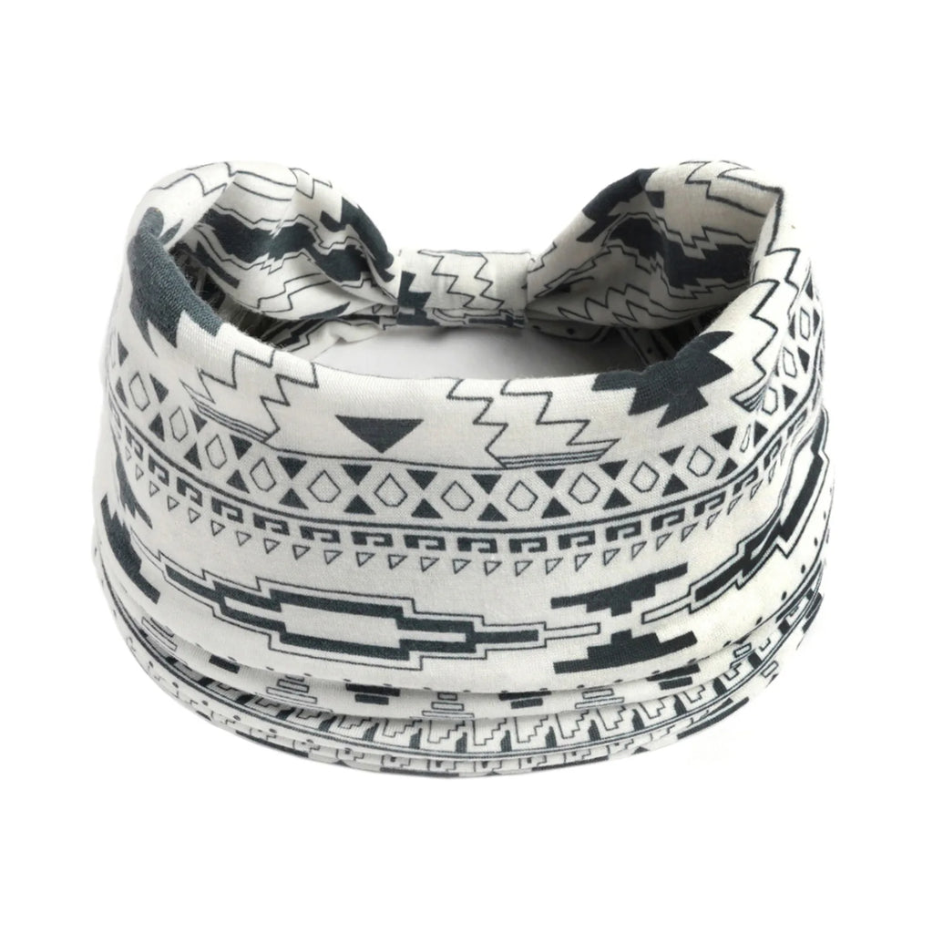 Boho Wide Knot Floral Cotton Headband | Stretch Turban Hair Scarf for Women