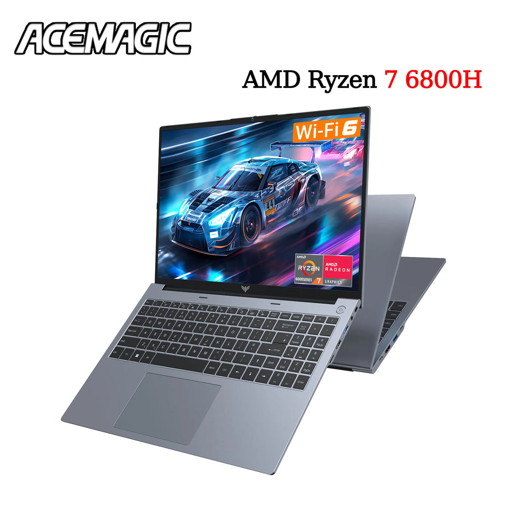 ACEMAGIC 16″ FHD Laptop — AMD Ryzen 7 6800H, 16GB DDR5 RAM, 512GB SSD, Radeon 680M Graphics, Wi-Fi 6, Windows 11 Pro, Backlit Keyboard