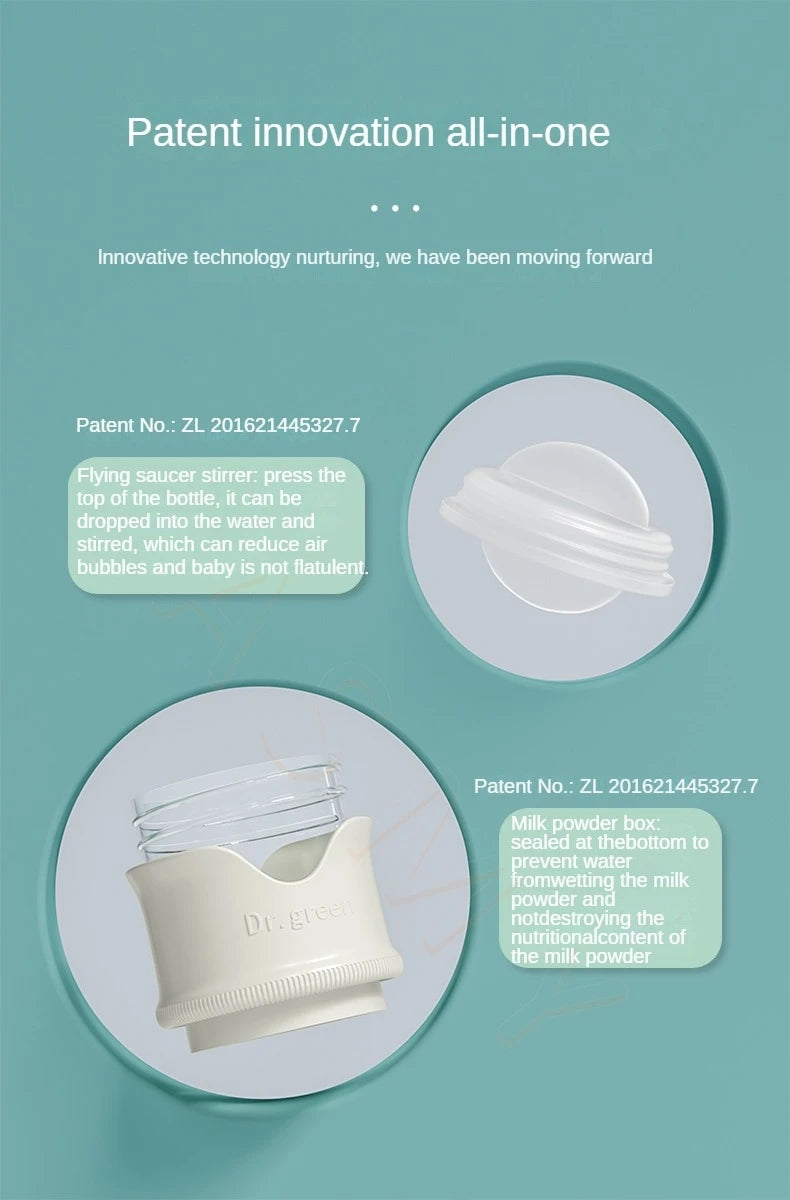 Dr.Green Smart Thermostat Newborn Baby Bottle PPSU 150+240 Combination set Sealed isolation Fast milk filling Removable/Washable