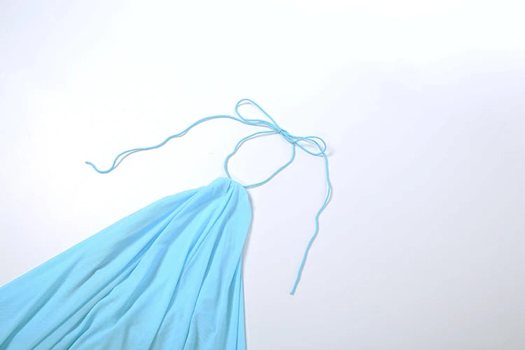 Nibber Asymmetrical Hem Dress Women Halter Bandage Sleeveless Backless Solid Beach Party Sexy 2026 Summer New Trend Mini Bodycon