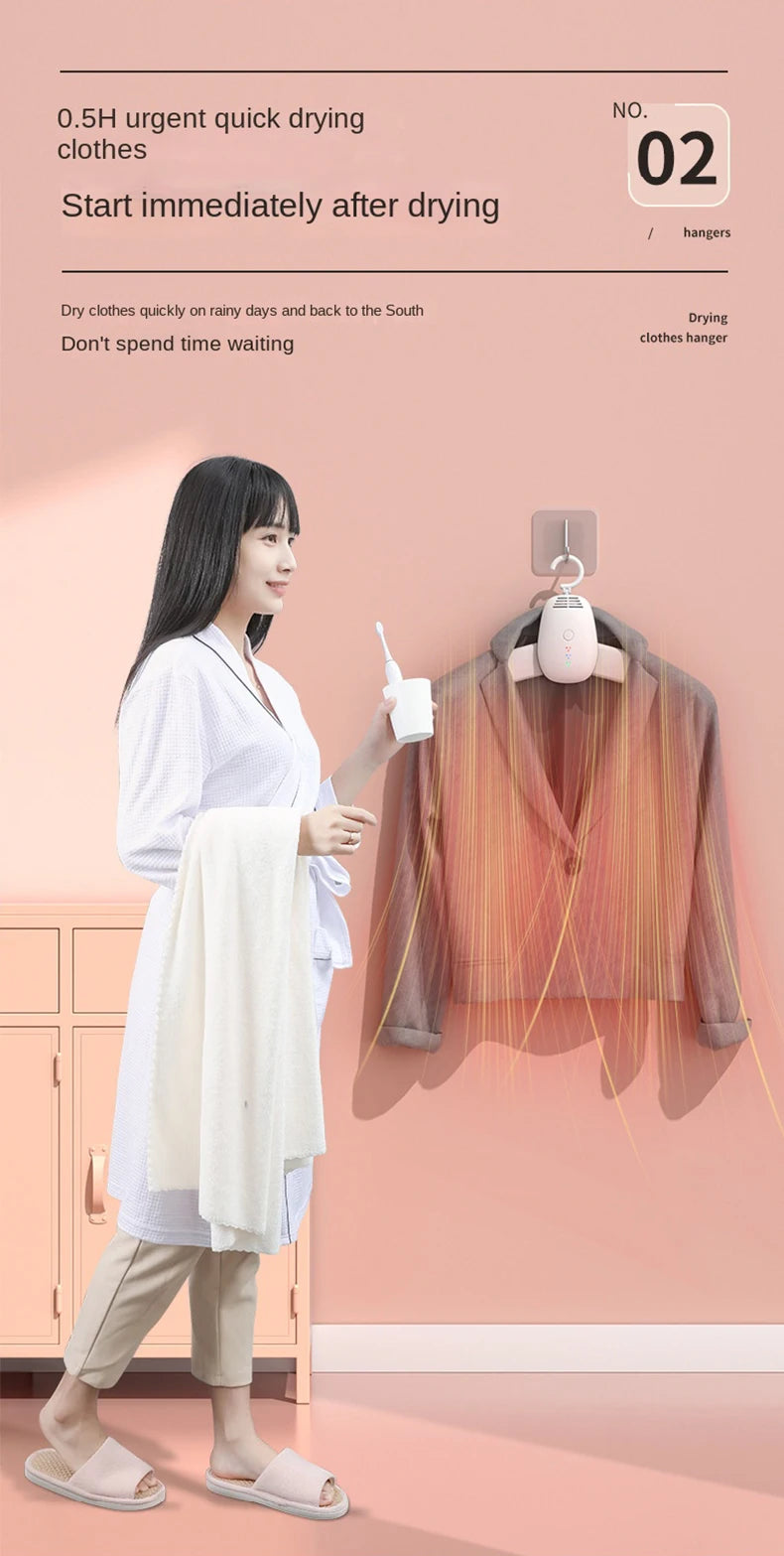 Portable Clothes Dryer Drying Hanger Electric Shoes Clothes Drying Rack Foldable Heater Hanger Machine Travel Laundry Dryer