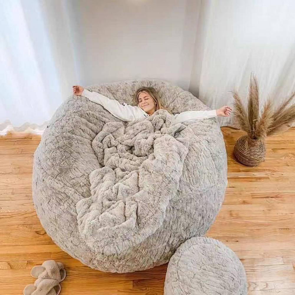 2022 New Bean Bag Sofa Bed Pouf No Filling Stuffed Giant Beanbag Relax Lounge Chair Tatami Futon Floor Seat Furniture