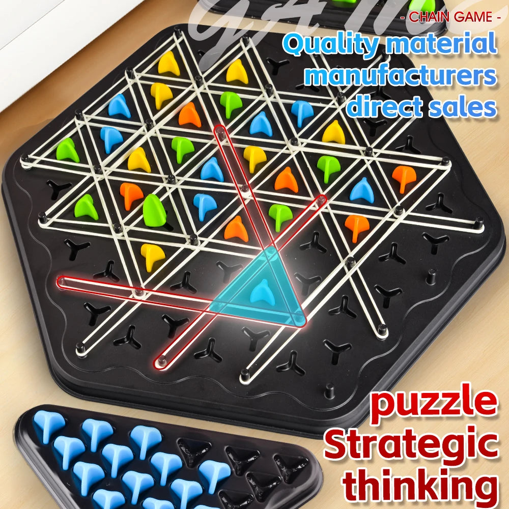 Triangle Link Chess Tabletop Puzzle Game Family Parent-Child Interactive Game Logical Thinking Training Educational Toy