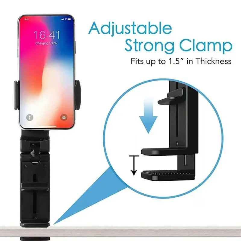 Portable Phone Mount for Traveling Stable Car Phone Holder Foldable Smartphone Holder on Train/Airplane Universal for 4.7-6.9in