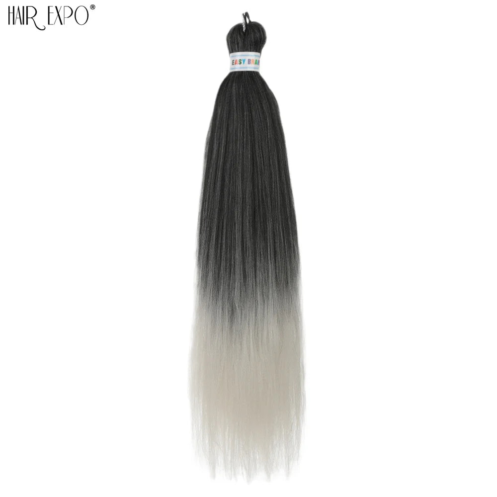 26Inch Easy Braids Hair Synthetic Colourful Pre Stretched Braiding Hair Extensions Jumbo Braids Ombre Yaki Long Straight Hair