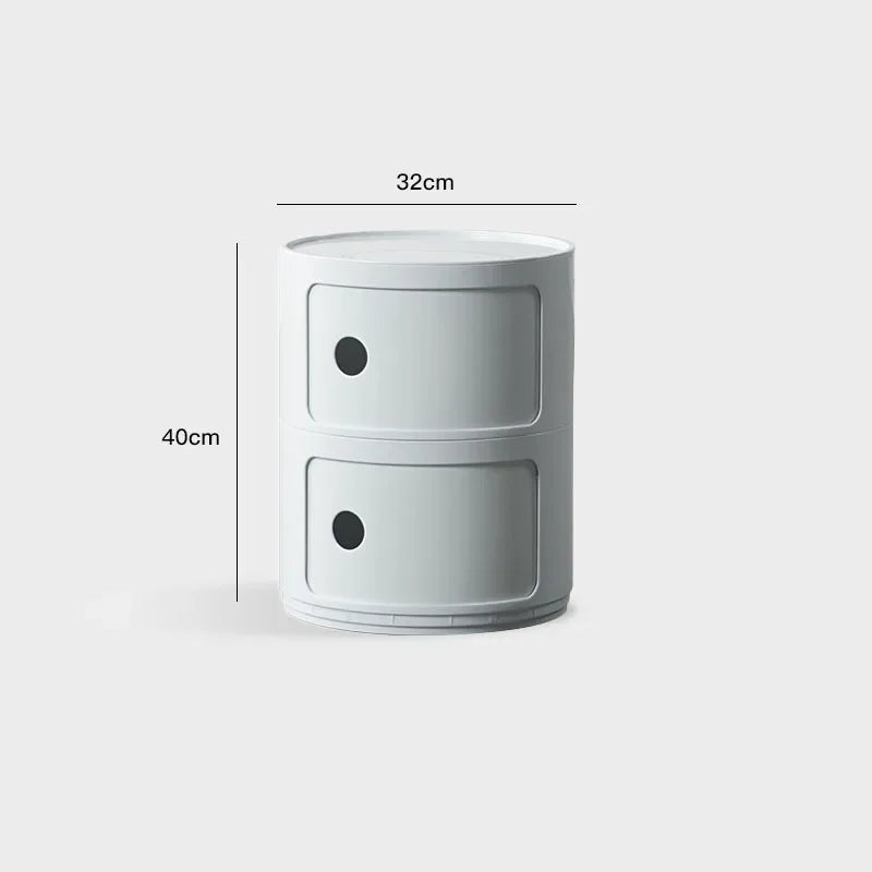 Round bedside table nordic plastic Bedside cabinet for bedroom small side end table nightstand Storage locker