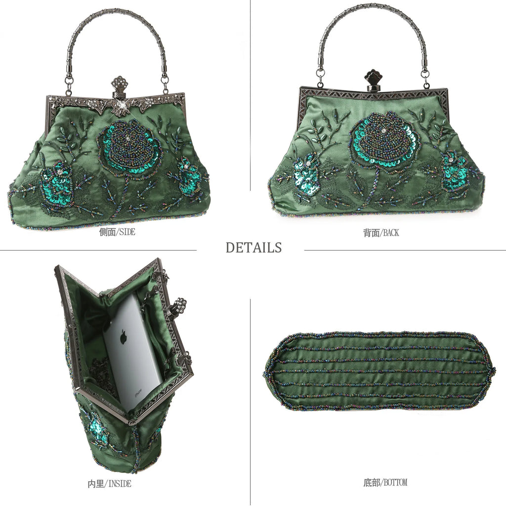 Bead Embroidery Women Evening Bag Diamonds Shell Lady Small Day Clutches Party Dinner Bag Wedding Bridal Pearl Handbags Purse