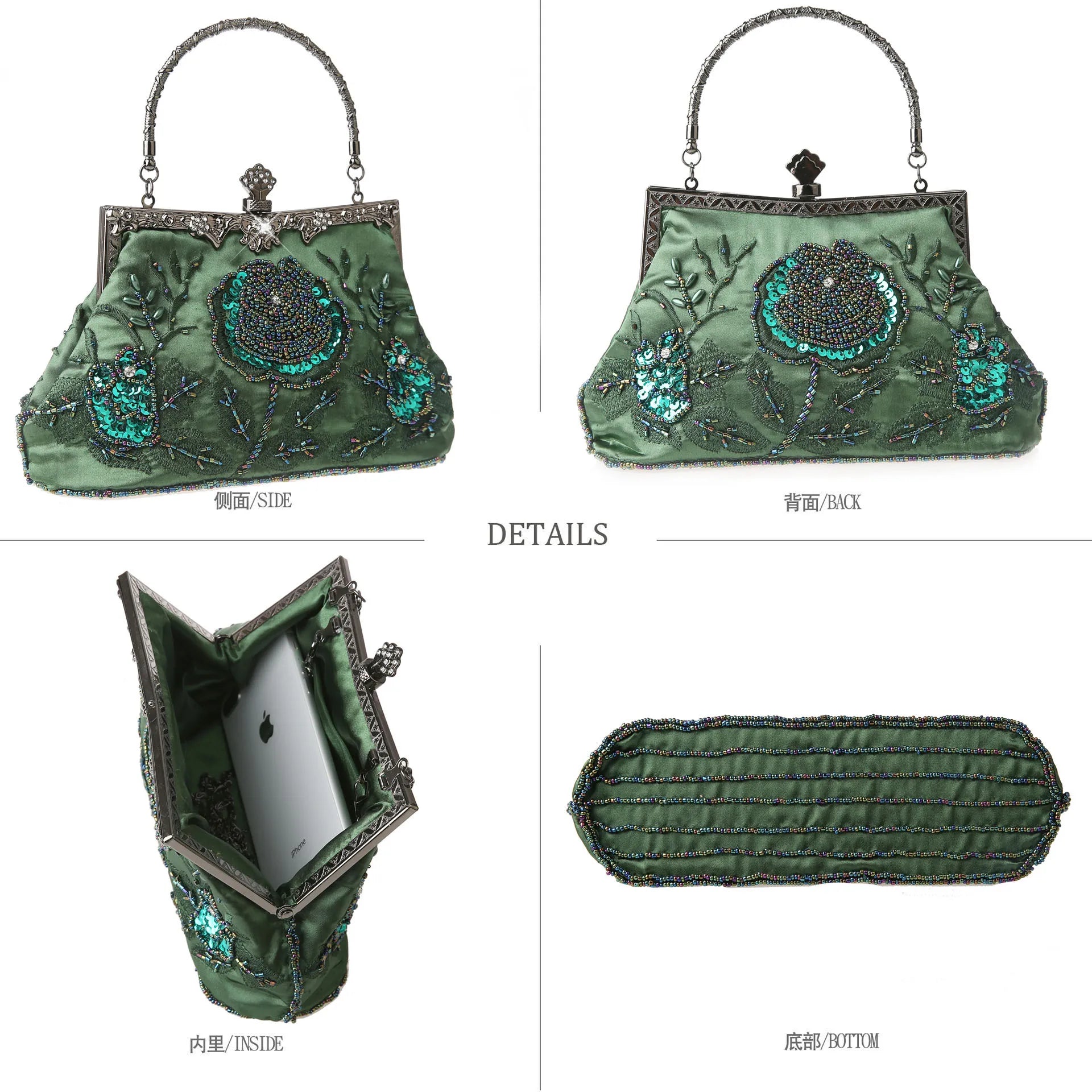 Bead Embroidery Women Evening Bag Diamonds Shell Lady Small Day Clutches Party Dinner Bag Wedding Bridal Pearl Handbags Purse