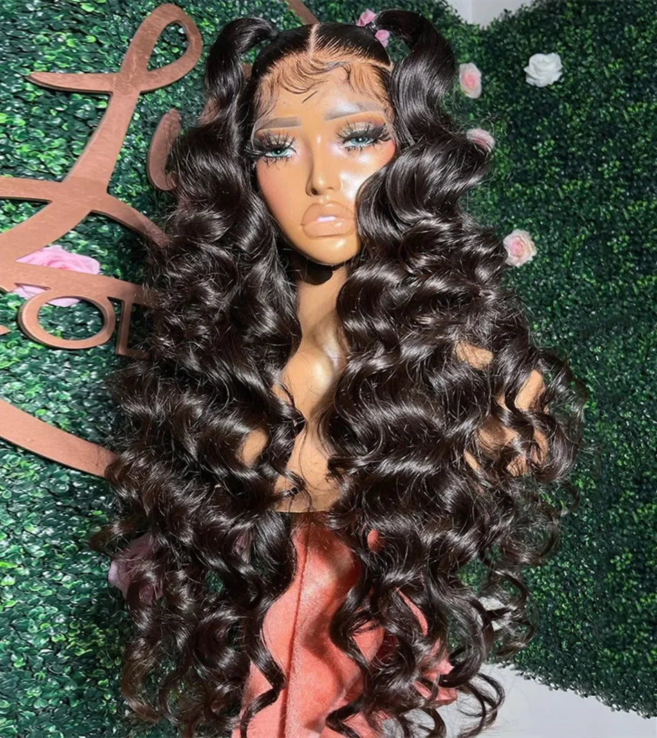AMYTUD 30–40 Inch HD Lace Frontal Wig | Brazilian Loose Deep Wave Human Hair