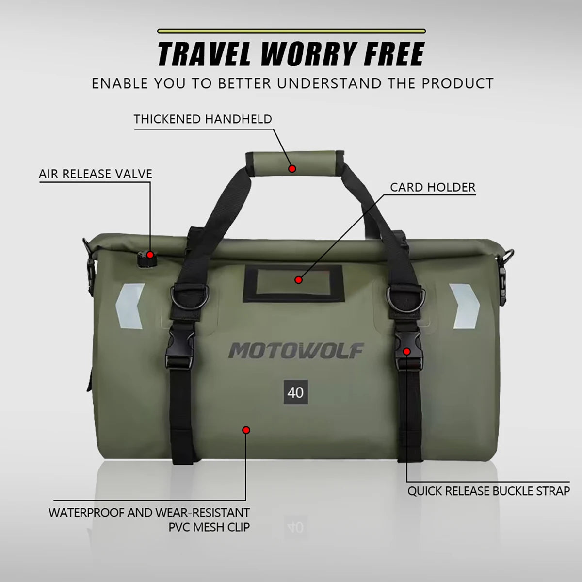 Motorcycle Waterproof Tail Bag Travel Outdoor Dry Luggage Roll Pack Bag 20 /40/66 Motorbike Luggage Backpack Motorcycle Seat Bag