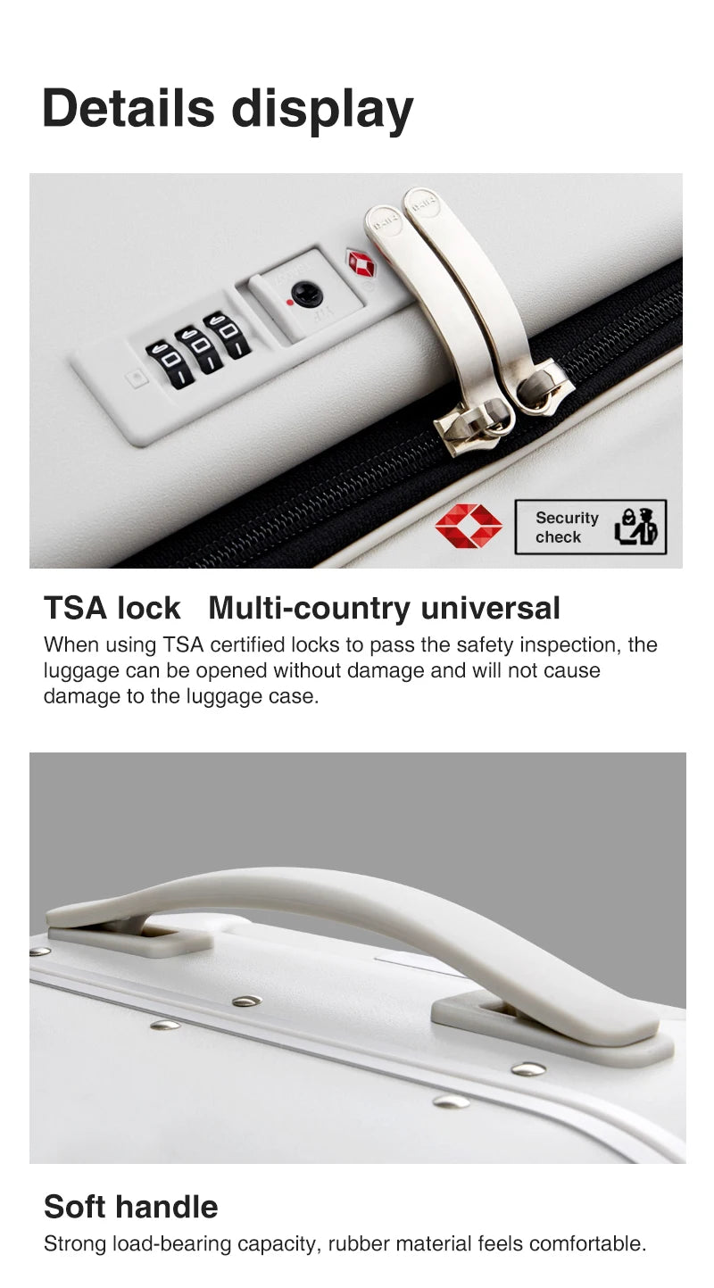 Mixi M9260 Aluminum-Frame PC Carry-On | Full-Front Quick Access, TSA Lock, 8 Spinner Wheels (18/20/24″)