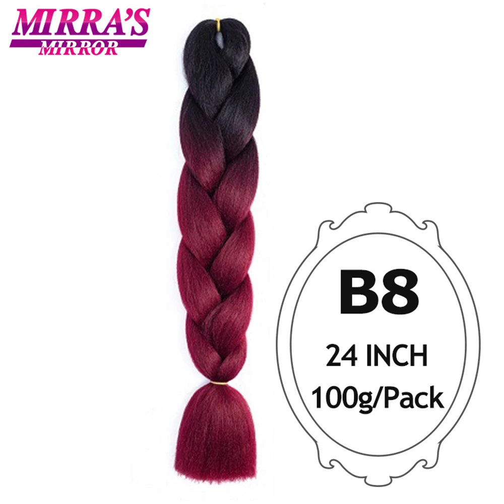 Colorful Jumbo Braiding Hair Extensions For Box Braids Synthetic Hair for Afro Braids Ombre Jumbo Braid Hair DIY Crochet Braid
