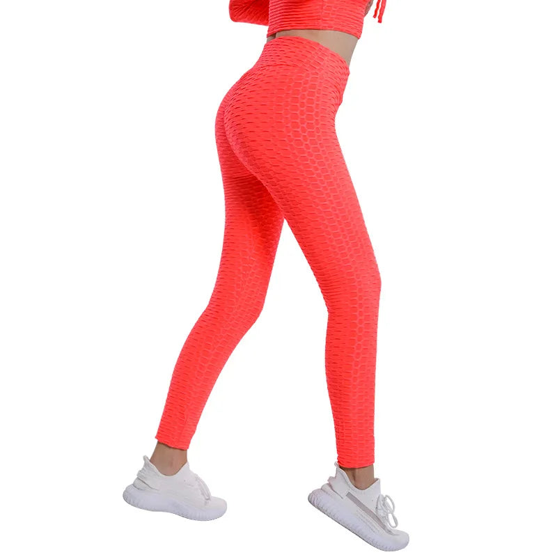 RWRK Jacquard Peach-Lift Leggings — Seamless High-Waist, Anti-Cellulite Yoga Pants