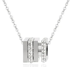 Merci Girl 18K Gold-Plated Triple-Layer Pendant Necklace — Stainless Steel, Waterproof & Colorfast