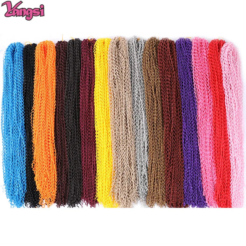 Full Star Curly ZIZI Box Braids 22" Crochet Braids Synthetic Hair Extensions Long Green Blue Pink Red Pre-Looped Twisted Hair