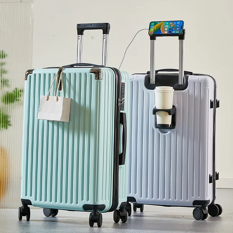 Lightweight Suitcase for Travelling Password Protected Children's Luggage Carry Bag for Men and Women Leather Suitcase 20-26Inch