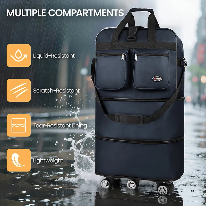 30/36/40 Inch Foldable Expandable Suitcase Bag Water-resistant Large Capacity Rolling Travel Luggage Bag For Moving Storage