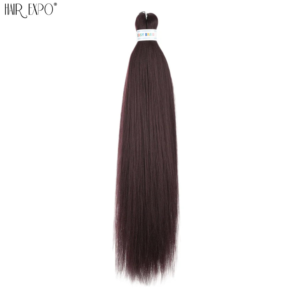 26Inch Easy Braids Hair Synthetic Colourful Pre Stretched Braiding Hair Extensions Jumbo Braids Ombre Yaki Long Straight Hair