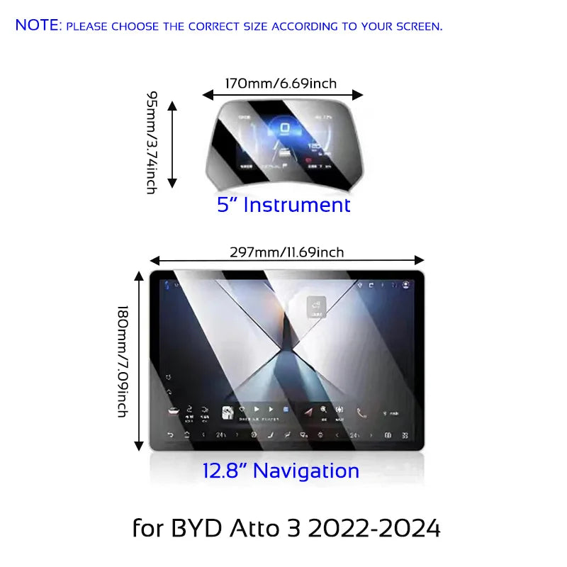 Tempered Glass Screen Protector – BYD Atto 3 / Yuan Plus (2022–2025)