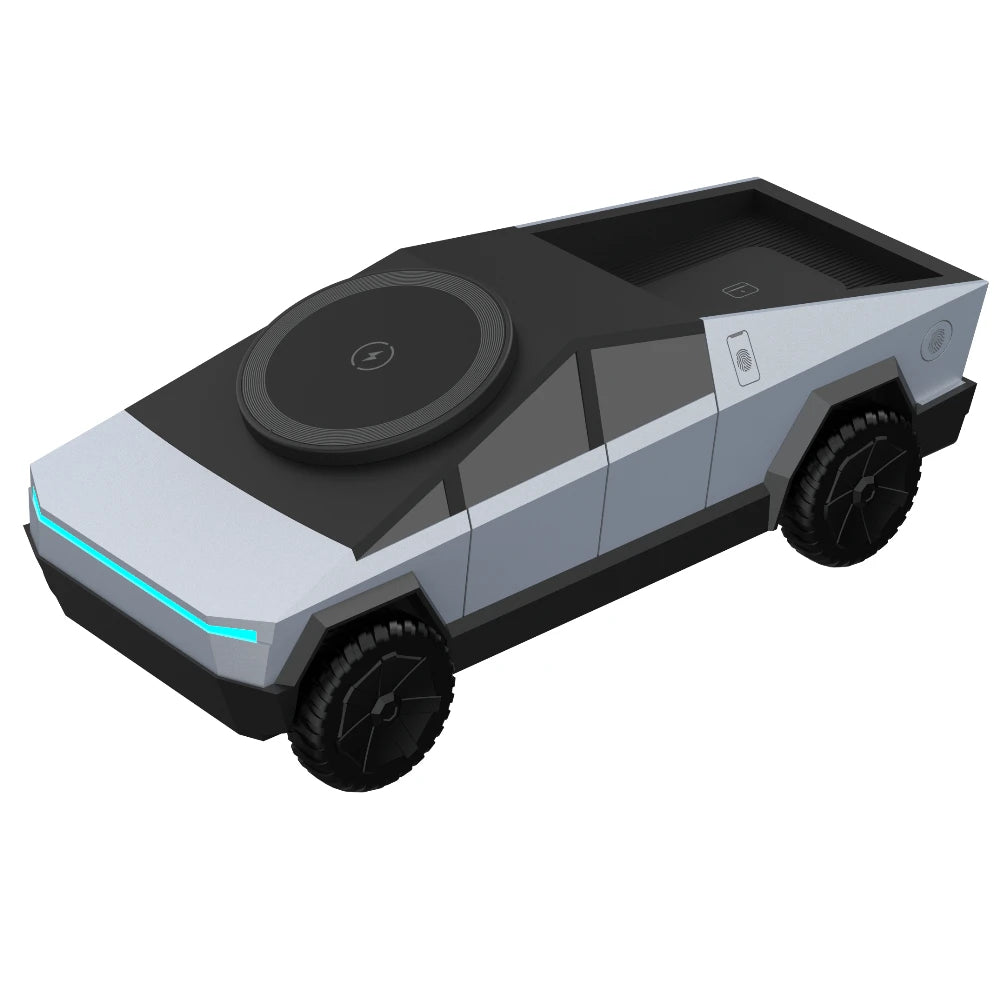 CyberDock Qi2 3-in-1 Wireless Charging Station — Desktop Stand for iPhone, AirPods & Watch