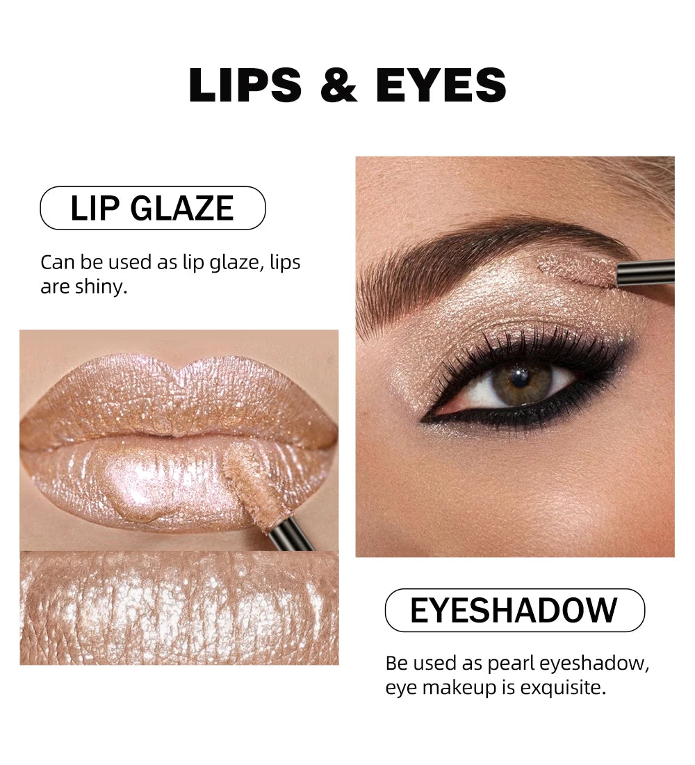 QIBEST shimmer lip gloss beauty girl diamond glitter lip tint waterproof long lasting 6 colors gray flash liquid lipstick makeup