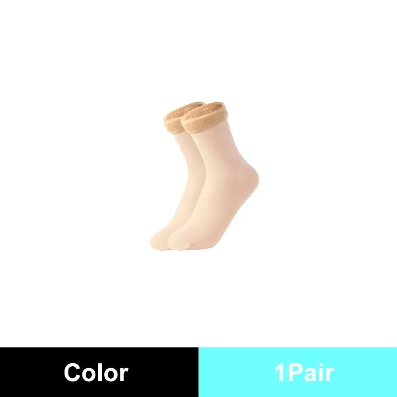 Women’s Thick Knit Mid-Tube Cotton Dress Socks — Solid Color, Soft & Warm Everyday Wear