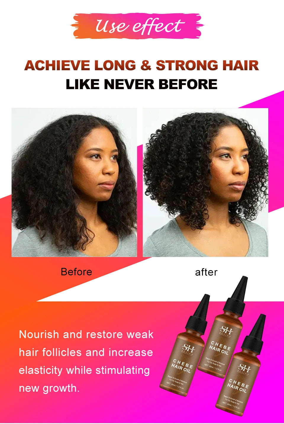 Africa Chad 100% Chebe Powder Women Traction Alopecia Treatment Oil Natural Crazy Hair Regrowth Anti Hair Break Get Rid Of Wig
