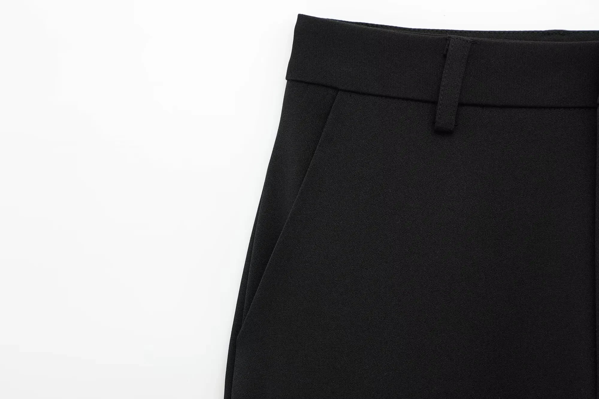 TFMLN Fashion Set For Women Summer 2025 New Slim Lapel Zipper Short Sleeve Coat Top Wide Leg Pants Two Piece Set Leisure Black