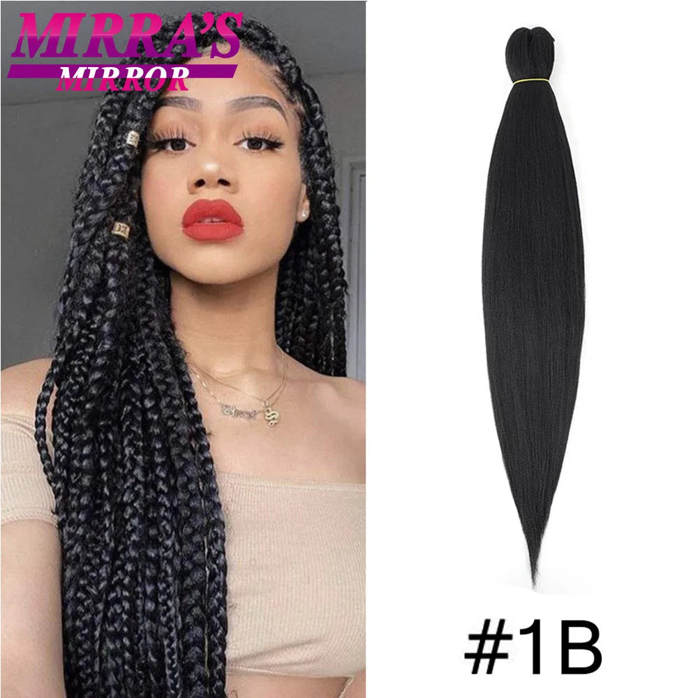 Soft Synthetic Braiding Hair for Kids Short Jumbo Braids Hair 12/16/20/26/30 Inch Pre Stretched Yaki Straight Hair Extensions