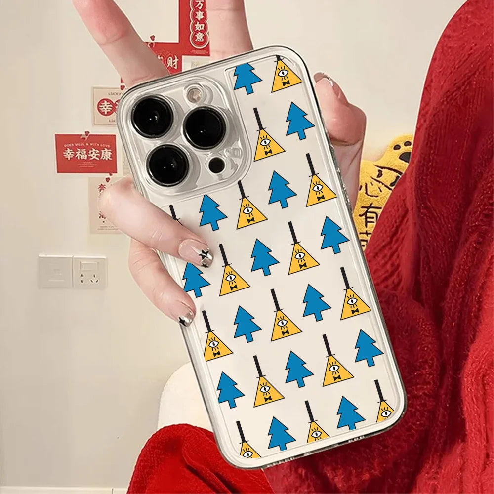 Cartoons Anime Phone Case FUNDA For IPhone 12 11 13 14 15 16 17MINI Max Pro Plus Shockproof Soft G-gravity F-falls Bill Cipher