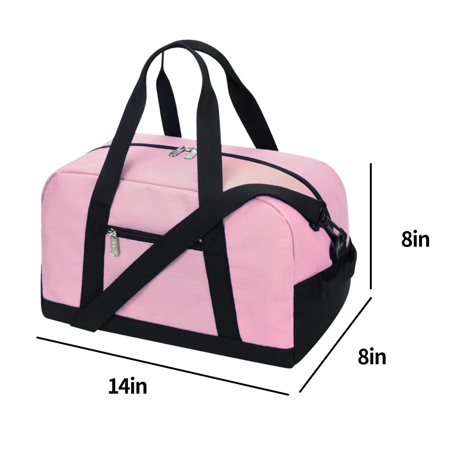 Fitness bag, handbag crossbody bag,luggage bag, lightweight multi compartment,double zipper design,suitable for overnight travel