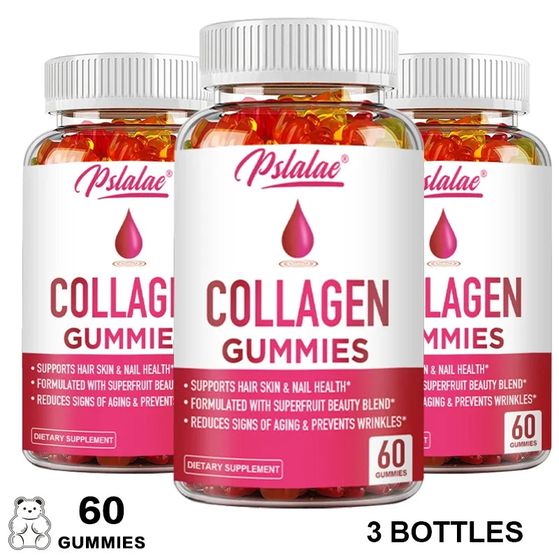 slalae Collagen Gummies – Type I & III for Skin, Hair, Nails & Joint Support | Antioxidant Wellness, Non-GMO (30/60/100 Gummies)