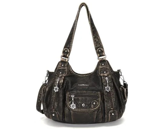 Angel Bag Women Handbags Satchel Top-handle Soft PU Shoulder Bag Fashion Dumpling Pack Multi-pockets Shoulder Bags Wellet