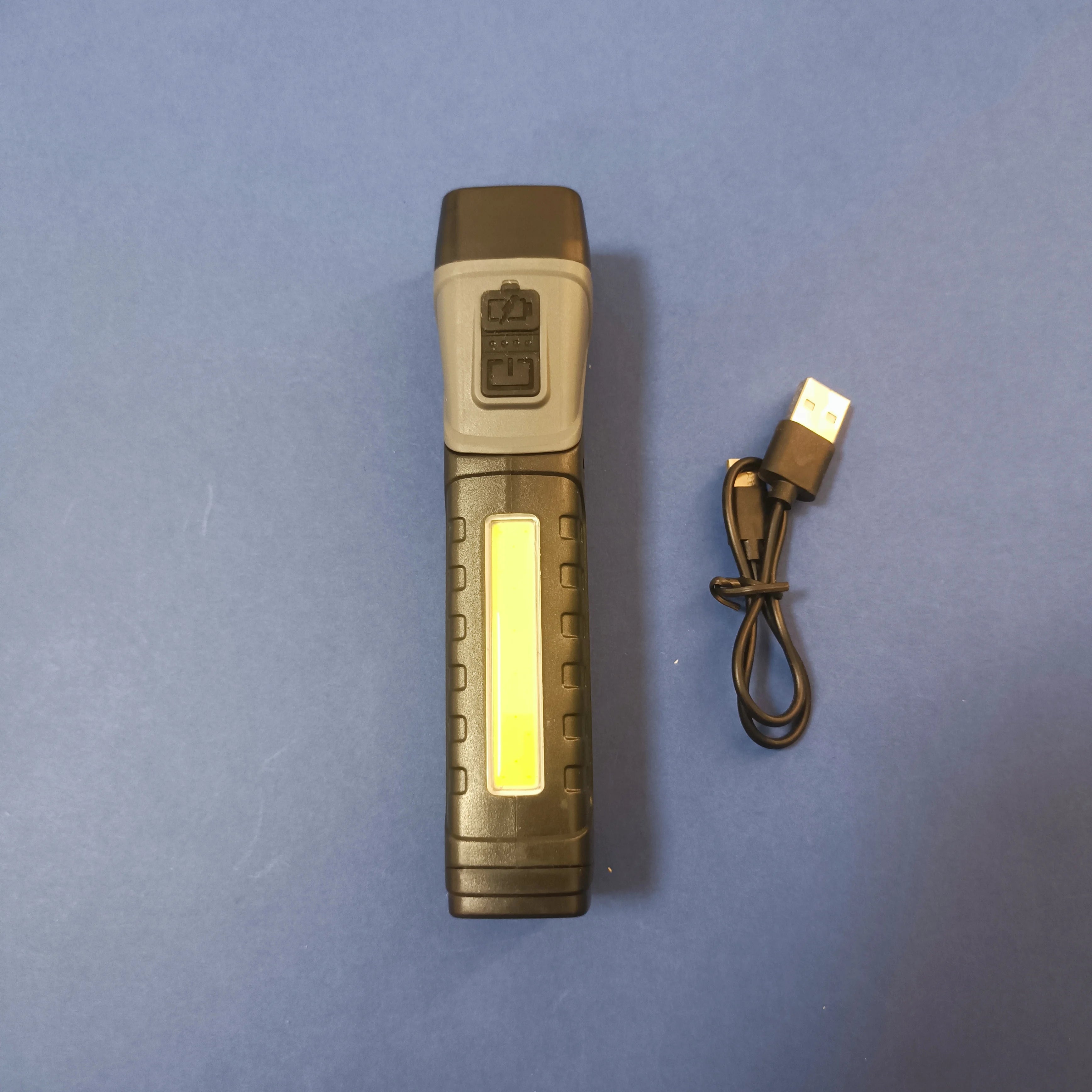 [Clearance Sale] USB Rechargeable Strong Power Flashlight Outdoor Waterproof Tactical Lantern Rotatable Lamp Emergency Light